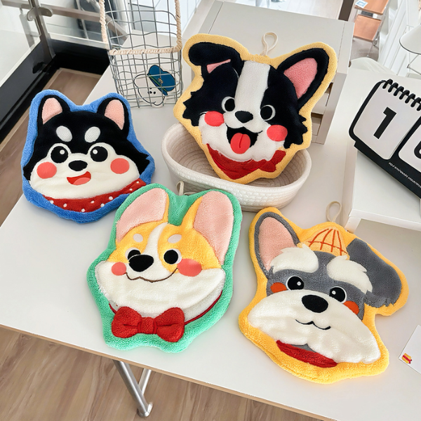 繽紛小狗擦手巾