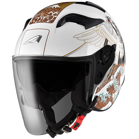 ASTONE DJS 彩繪 BM19 白 3/4罩