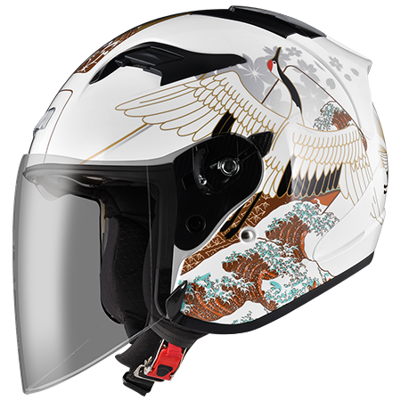 ASTONE DJS 彩繪 BM19 白 3/4罩