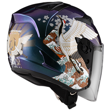 ASTONE DJS 彩繪 BM19 變色龍藍紫 3/4罩