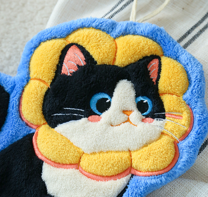 可愛賓士貓擦手巾