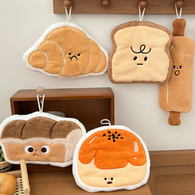 可愛麵包擦手巾