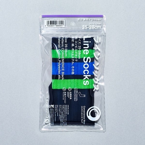 日本全家便利商店限定 LINE SOCKS 條紋長襪 木村拓哉配色 襪子