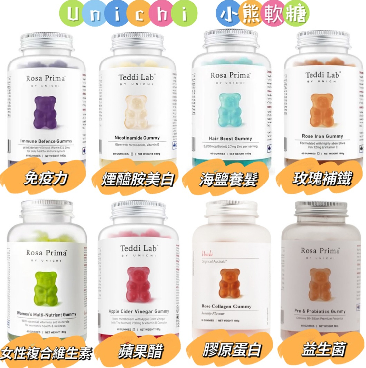 澳洲 Unichi 可愛小熊軟糖系列 (12款一次擁有) [#SQ25081001]