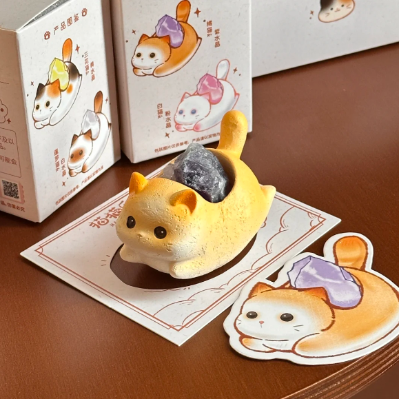搖搖貓咪水晶明盒