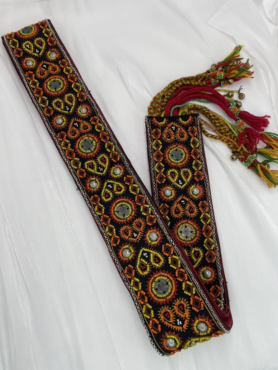 ★ No.6手工珠繡刀冰流蘇背帶寬8*長200cm（黑）