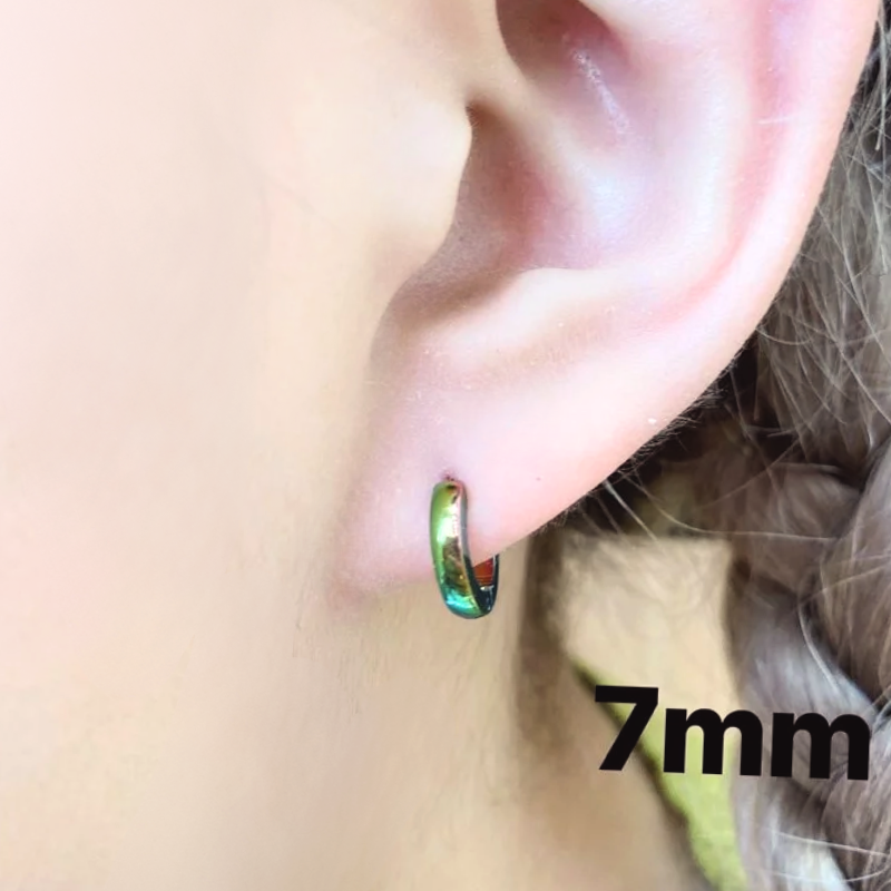 抗敏鋼 鈦色平面鋼易扣式耳環(單支價)