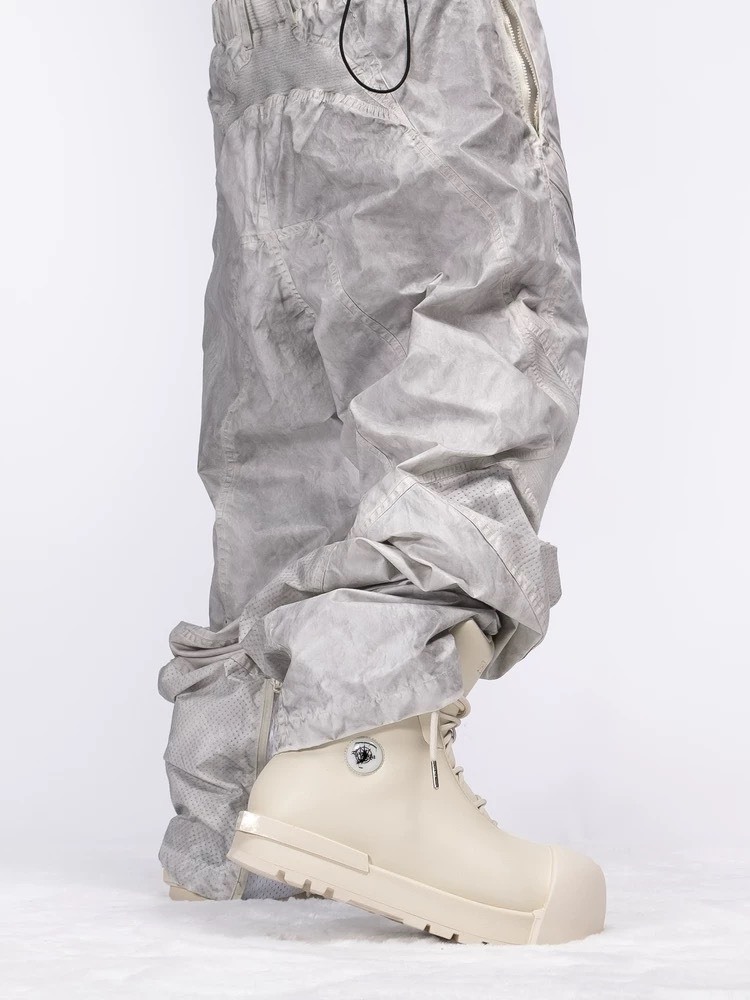 ROCKSTA R/F White Architectural Round-Toe Combat Boots 白色厚底靴