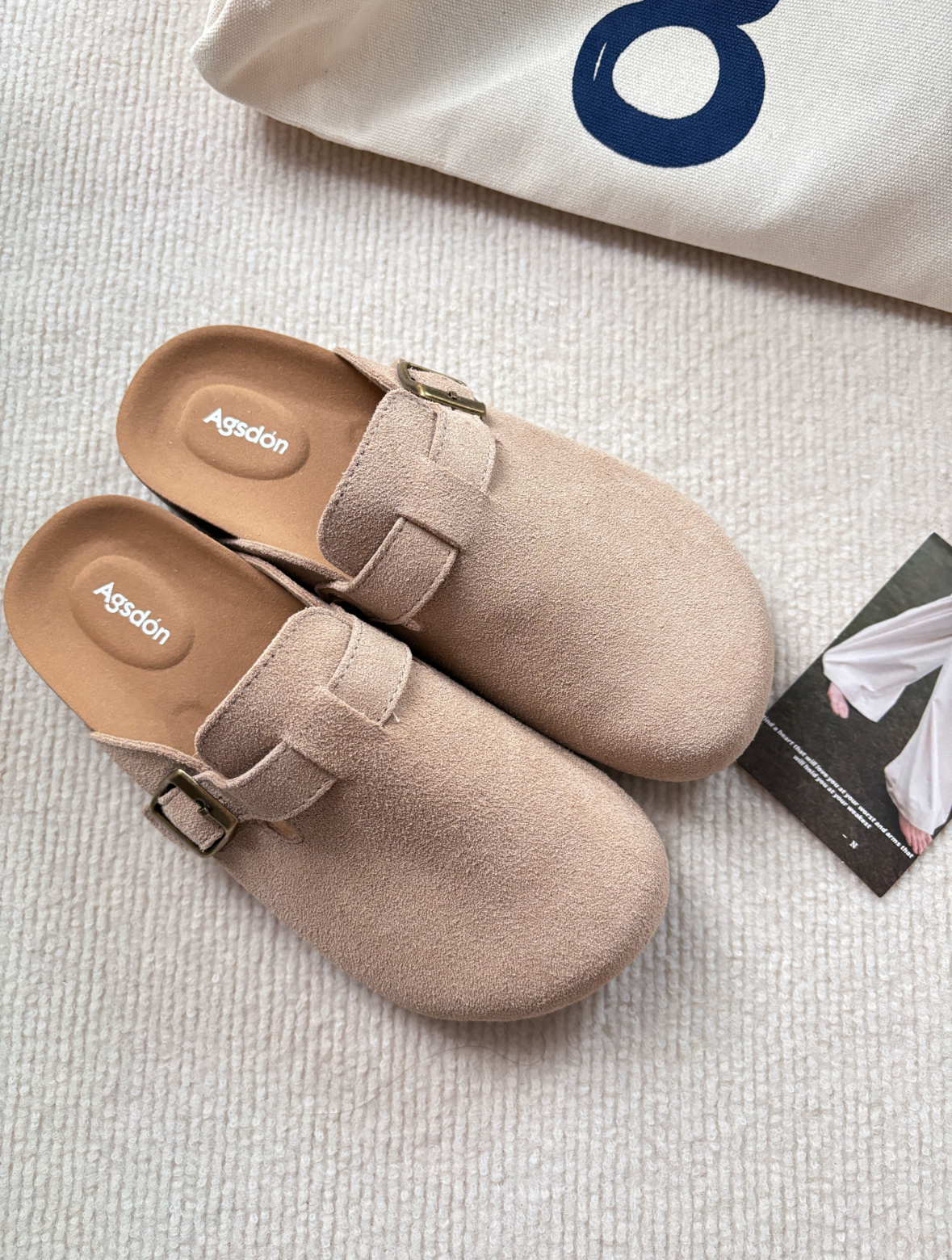 代購-AGSDON 牛反絨 復古 勃肯鞋 包頭拖鞋