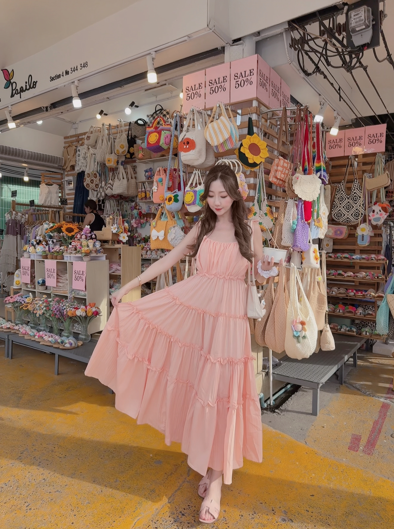 MADE IN THAILAND🇹🇭THE PEACHY PINK RIBBON CUP CAKE DRESS 🍑 0810