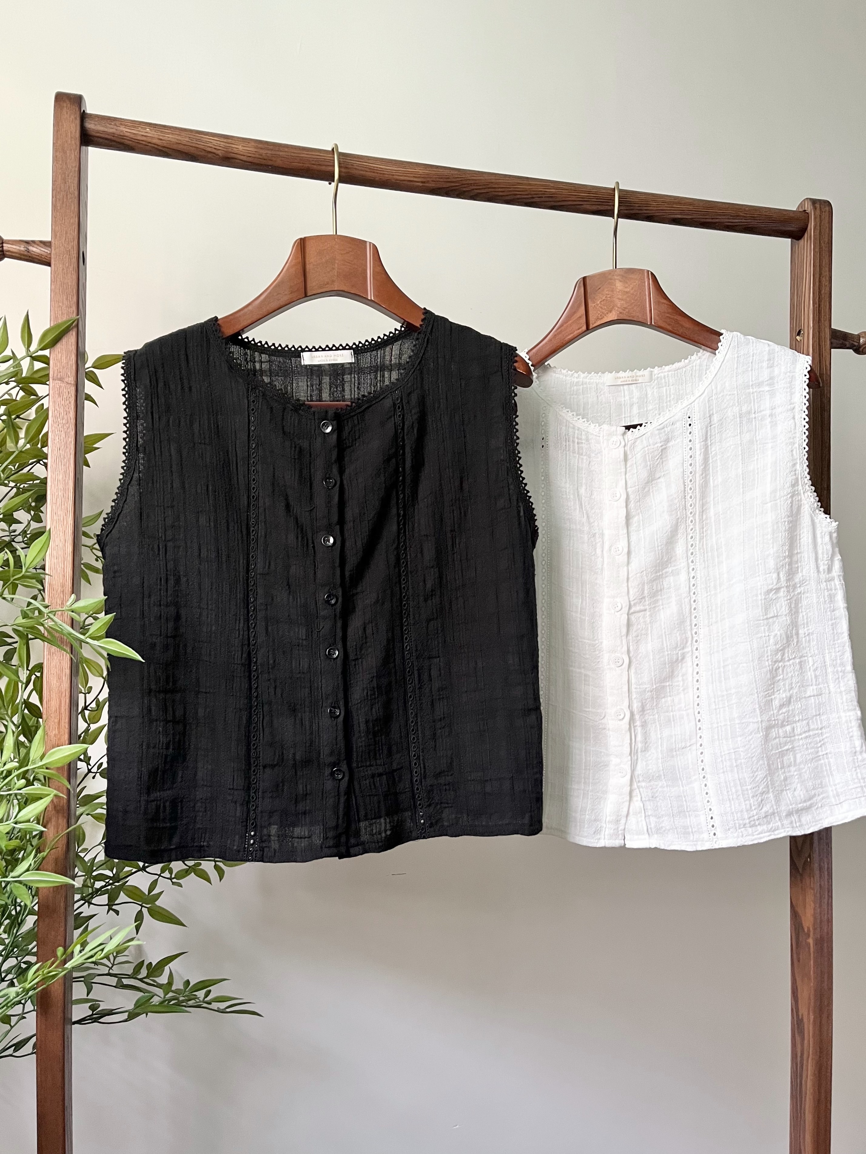 🌿紗棉 暗紋背心