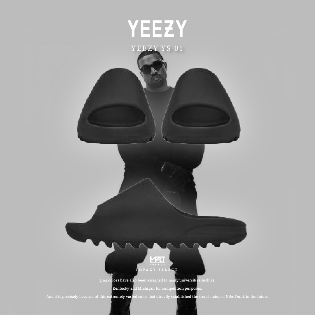 yeezy slide Kanye West 黑色鋸齒拖鞋ys-01