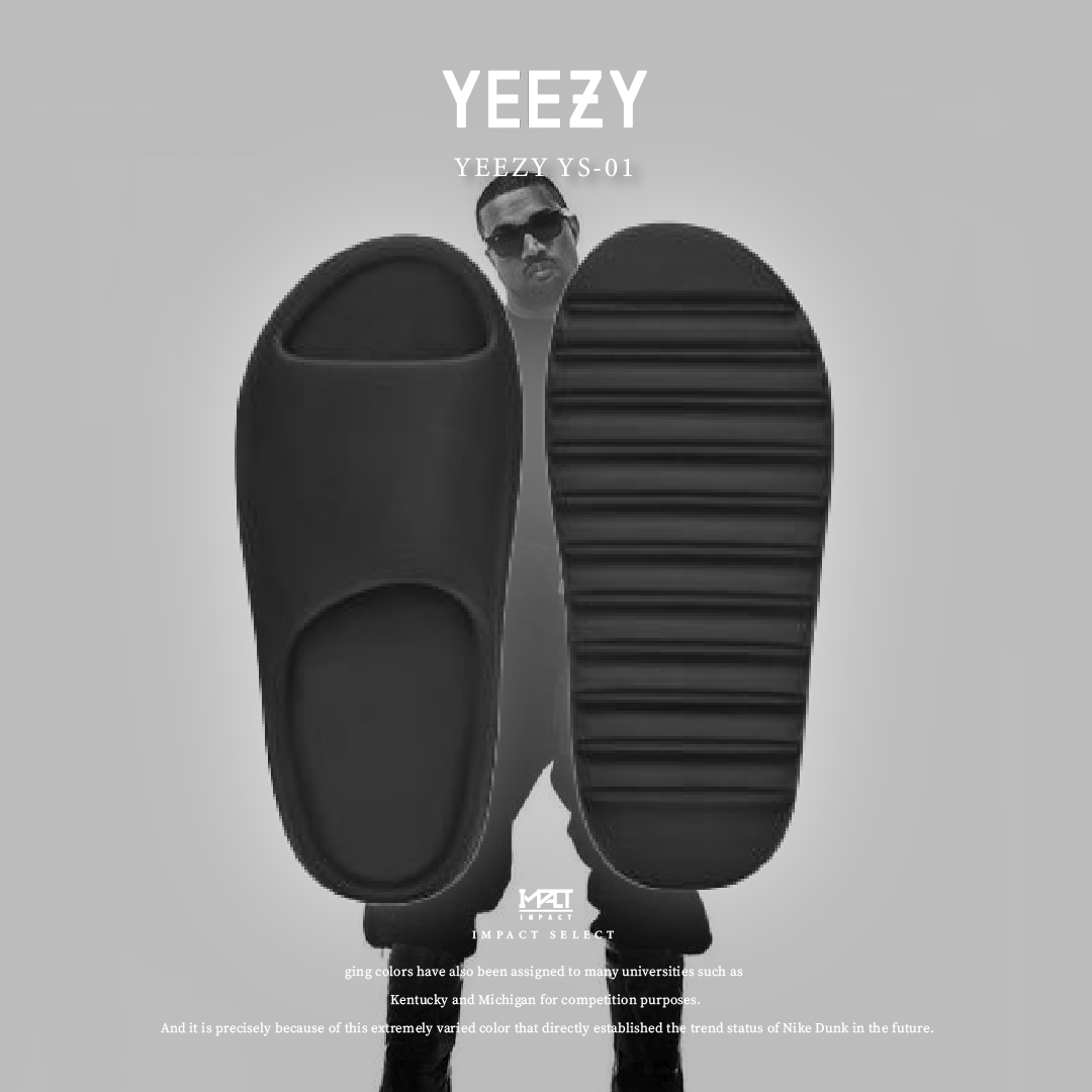 yeezy slide Kanye West 黑色鋸齒拖鞋 ys-01