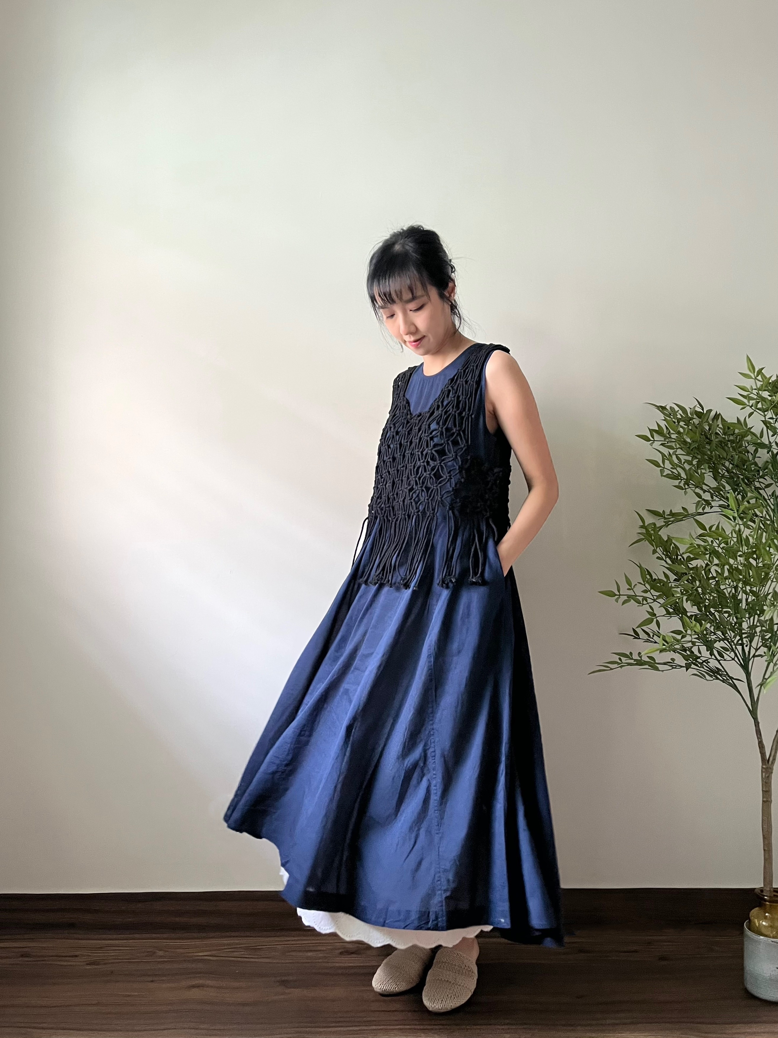 🌿編織背心 + 連身裙 Set