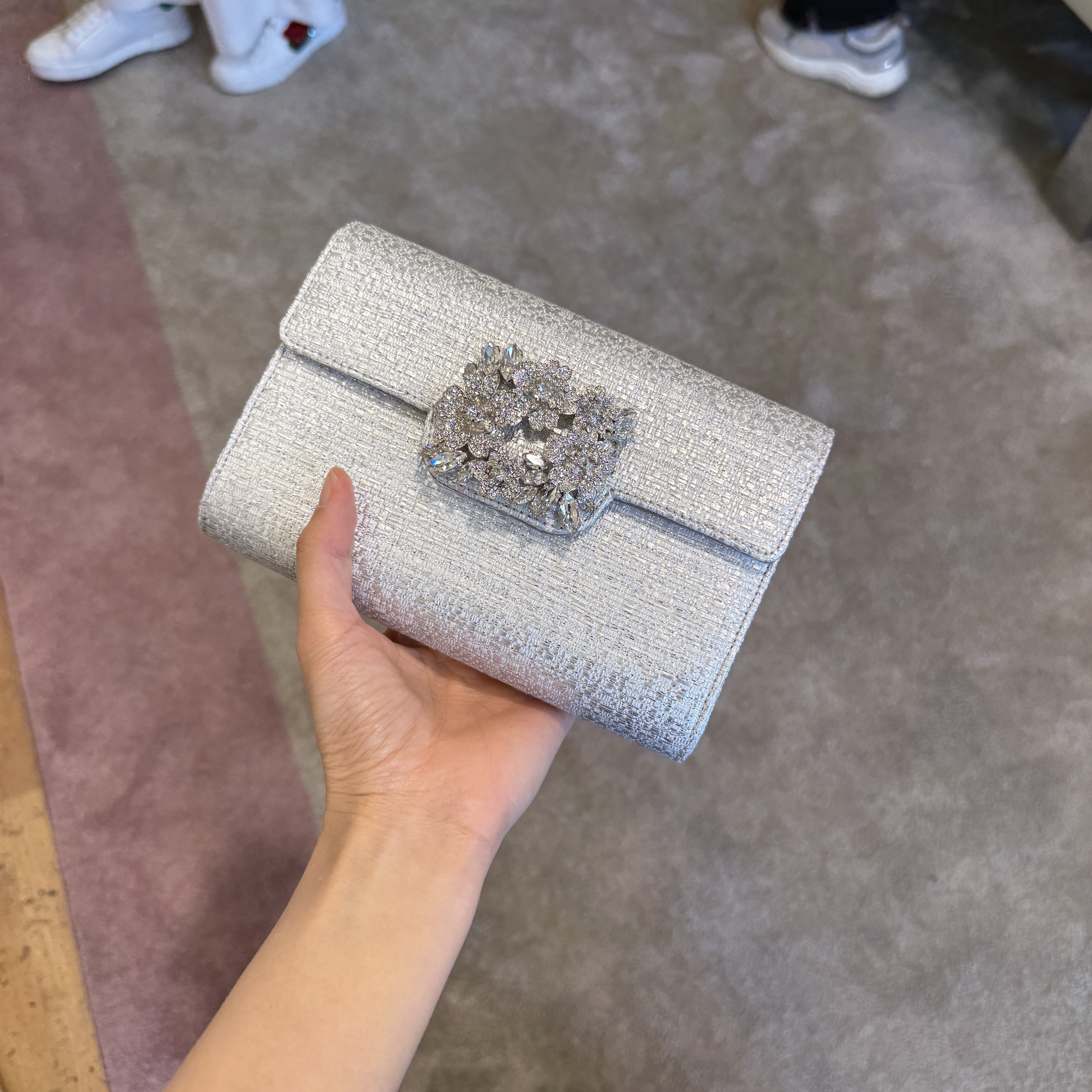 Roger Vivier RV Bags Bouquet Strass Envolope Clutch Chain Bag 3 colors