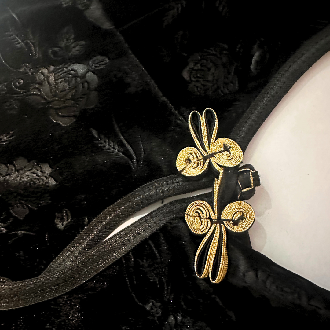 鏤空暗紋絨布旗袍情趣套裝 JK-0088