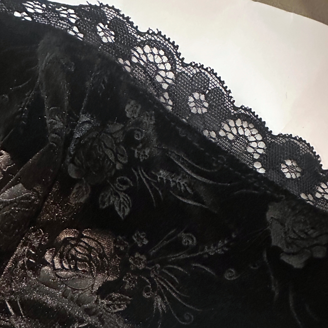 鏤空暗紋絨布旗袍情趣套裝 JK-0088