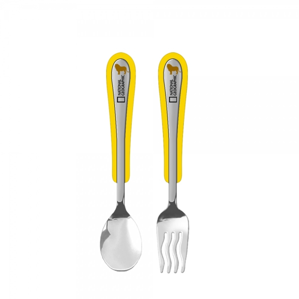 【樂森藥局】National Geographic 國家地理 不鏽鋼匙叉組 (鋸齒)