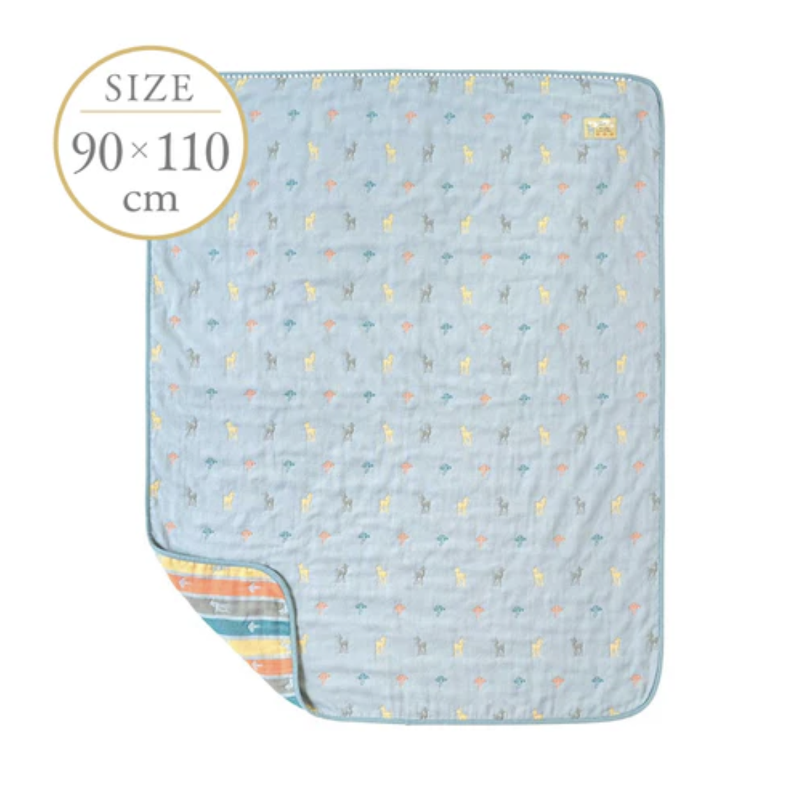 日本製 10Mois Amelie小鹿有機棉六重紗被 90x110cm