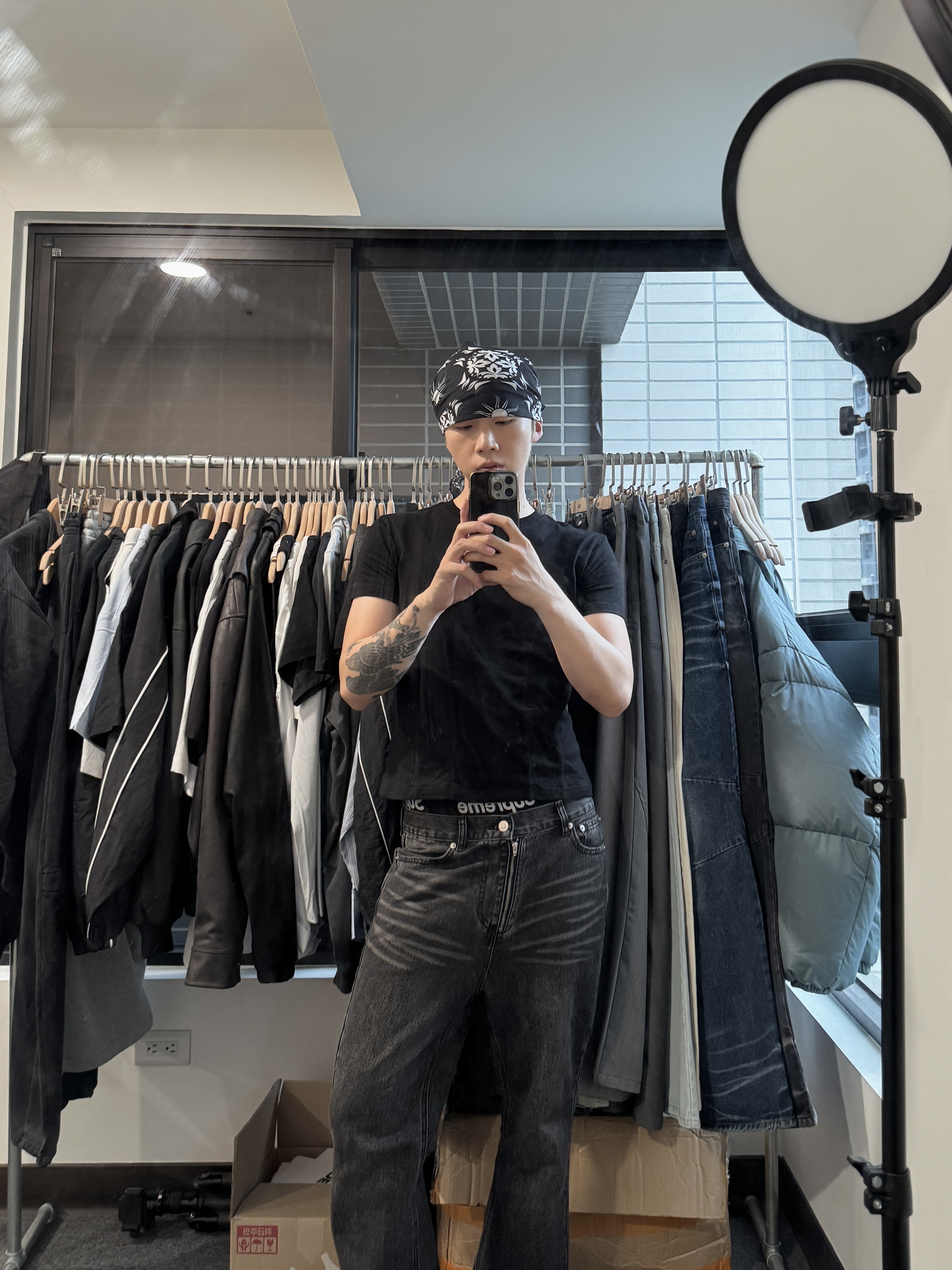 SYO 透氣 Logo 方巾 Breathable Logo Printed Scarf