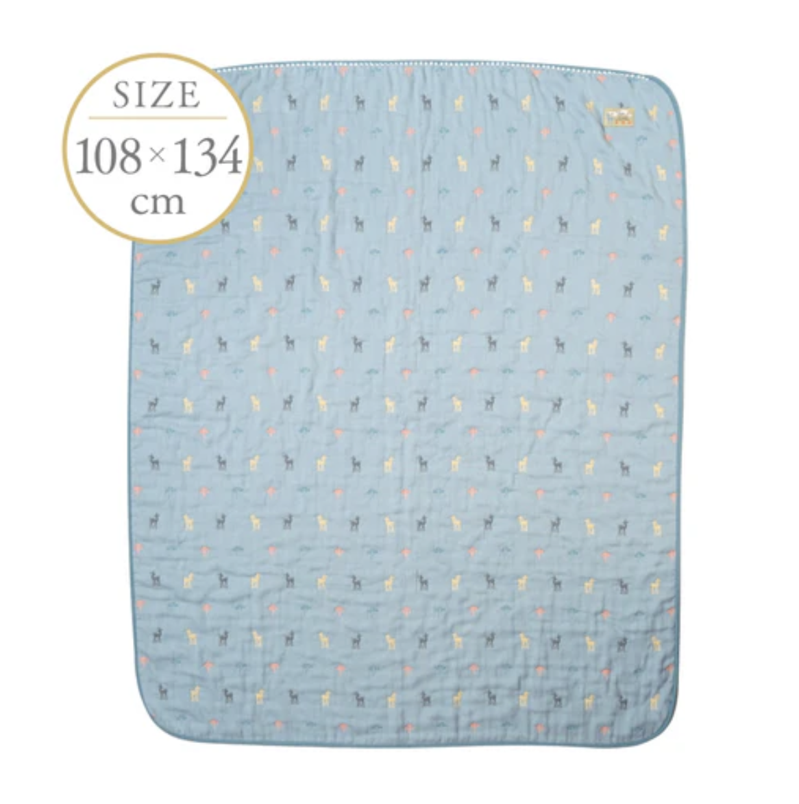 日本製 10Mois Amelie小鹿有機棉六重紗被 108x134cm