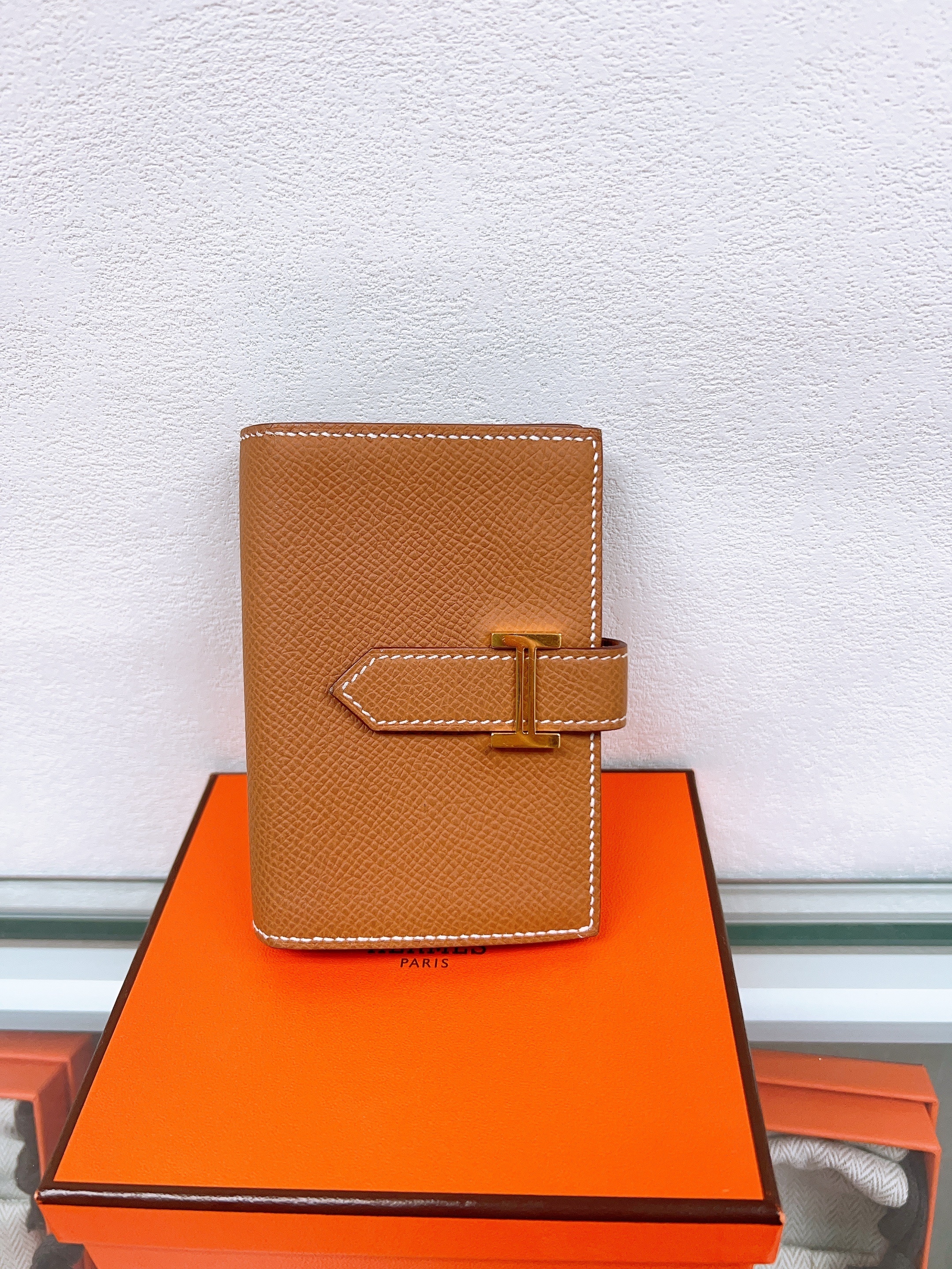 Hermes bearn mini wallet (gold GHW/ stamp b)