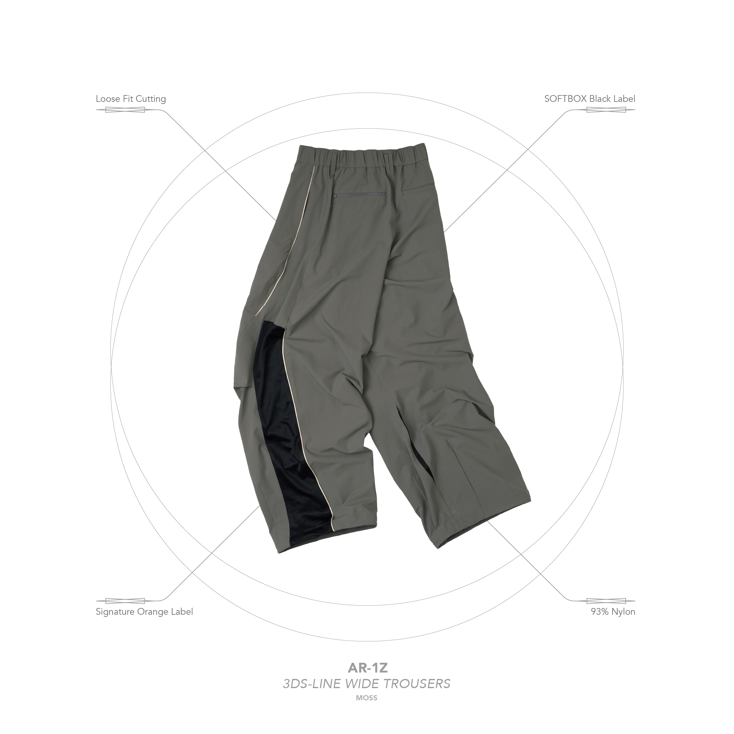 AR-1Z” 3DS-Line Wide Trousers - 4 Colors
