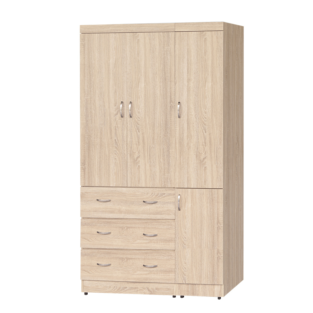 查利4尺四門三抽衣櫃