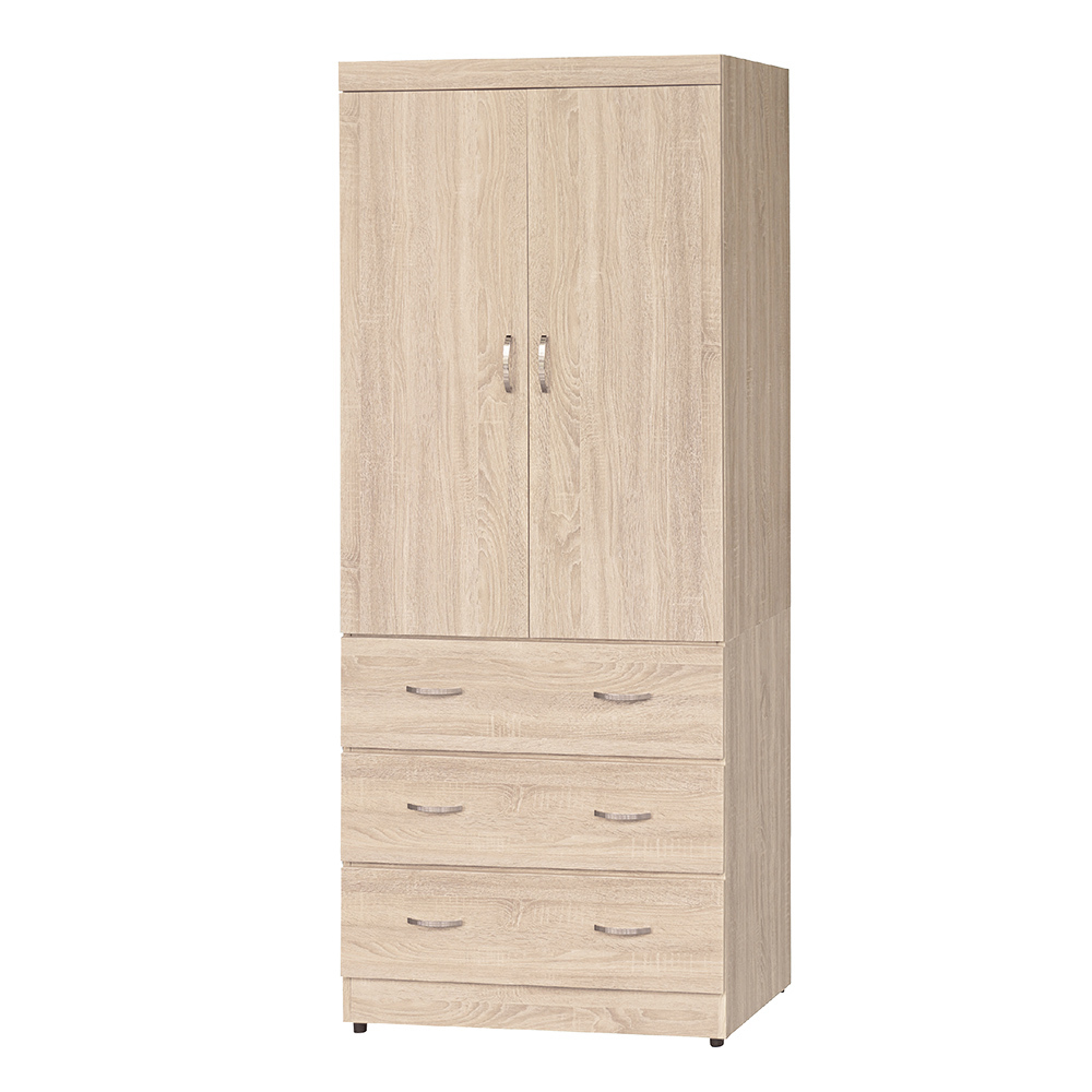 查利2.7尺二門三抽衣櫃