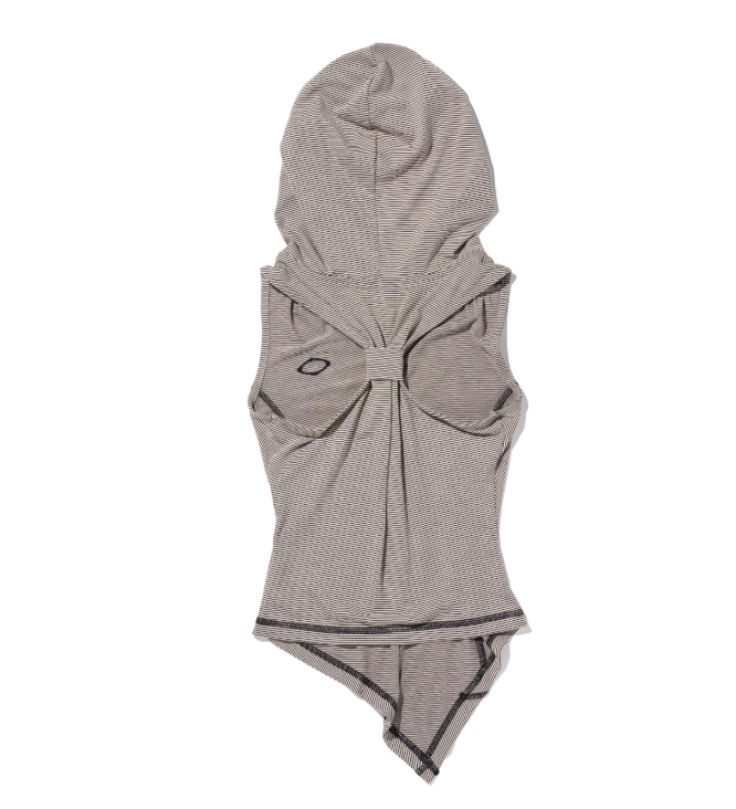 Mischief  MSCHF  許光漢、秀智愛牌 /  HOODED STRIPE VEST_BEIGE/BLACK  連帽條紋背心式上衣 黑色 / AUG25