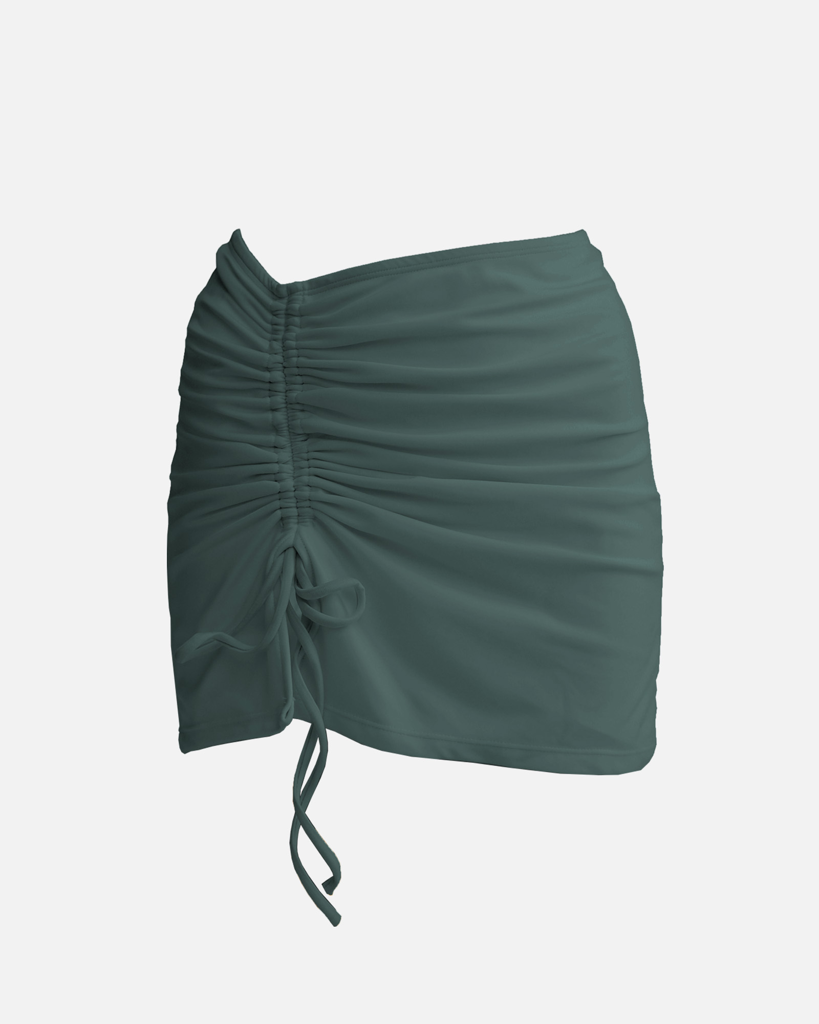 【軍綠】Aura 開衩抽繩外罩泳裙