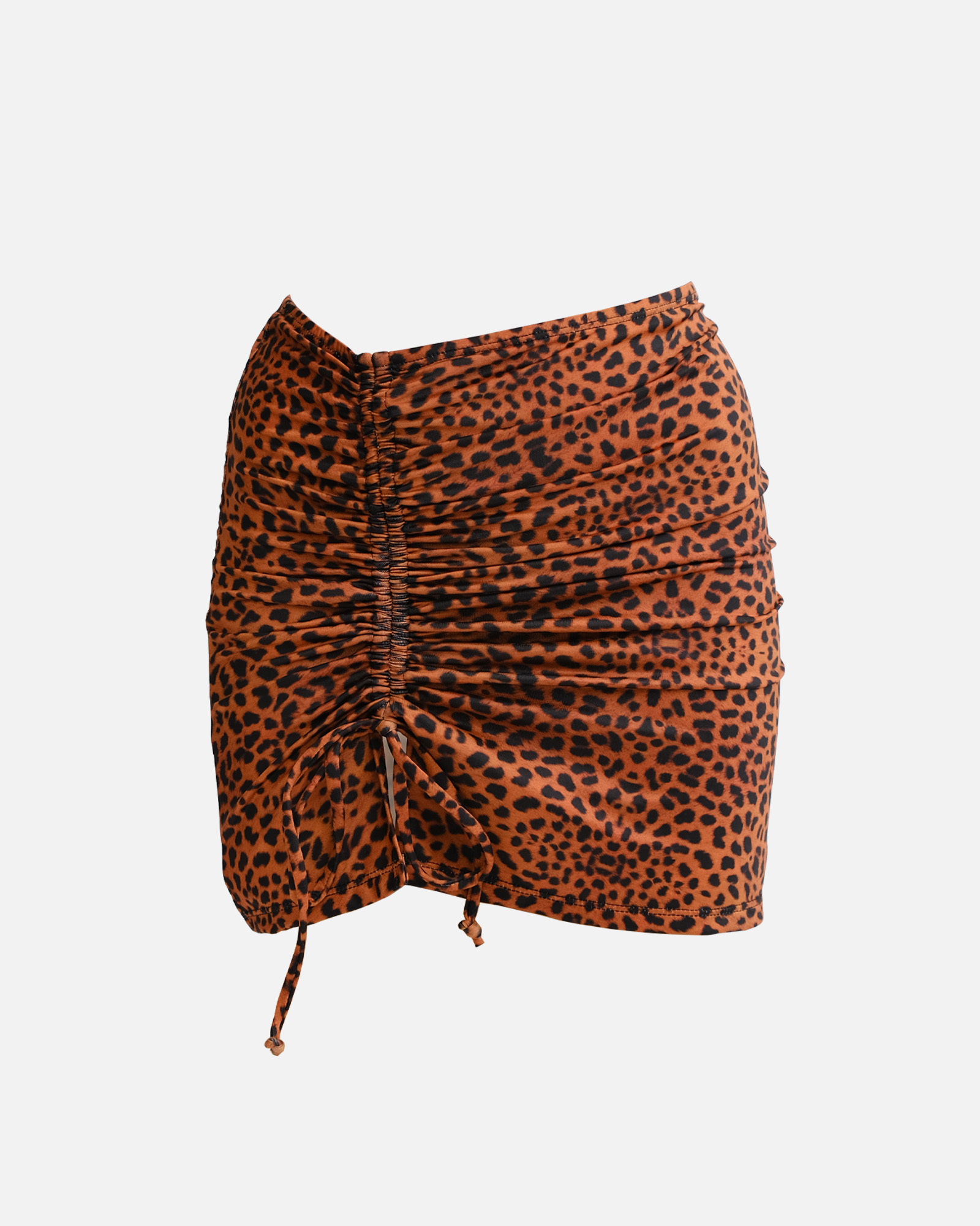 【巧克力豹紋】Aura 開衩抽繩外罩泳裙