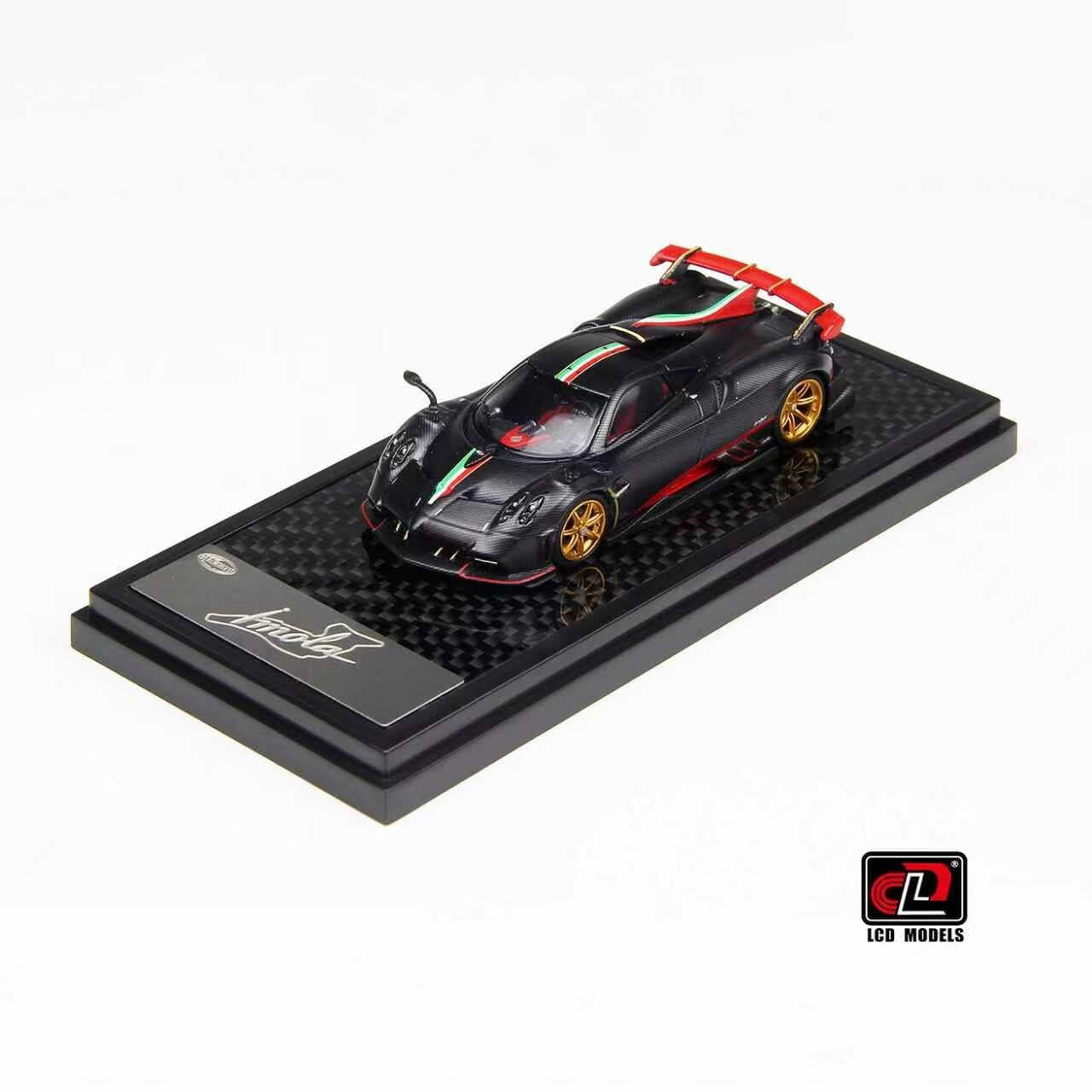 預訂:1/64 LCD Pagani Imola V12 Matt Black Carbon with Italian Stripes LHD (LCD64041-MBCI)