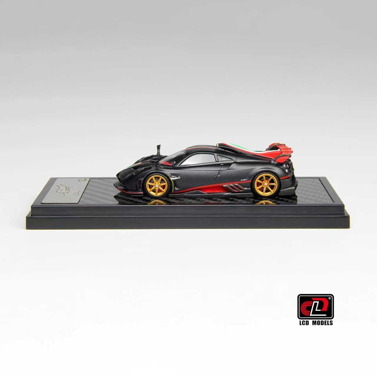預訂:1/64 LCD Pagani Imola V12 Matt Black Carbon with Italian Stripes LHD (LCD64041-MBCI)