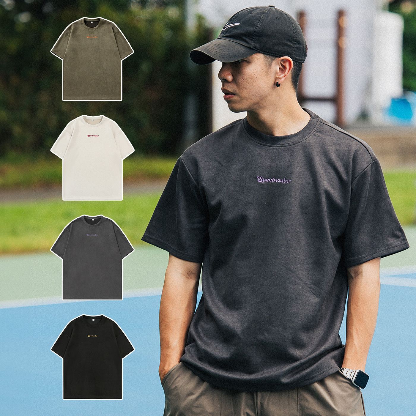 NATURE 麂皮刺繡小標短踢【MT7212】