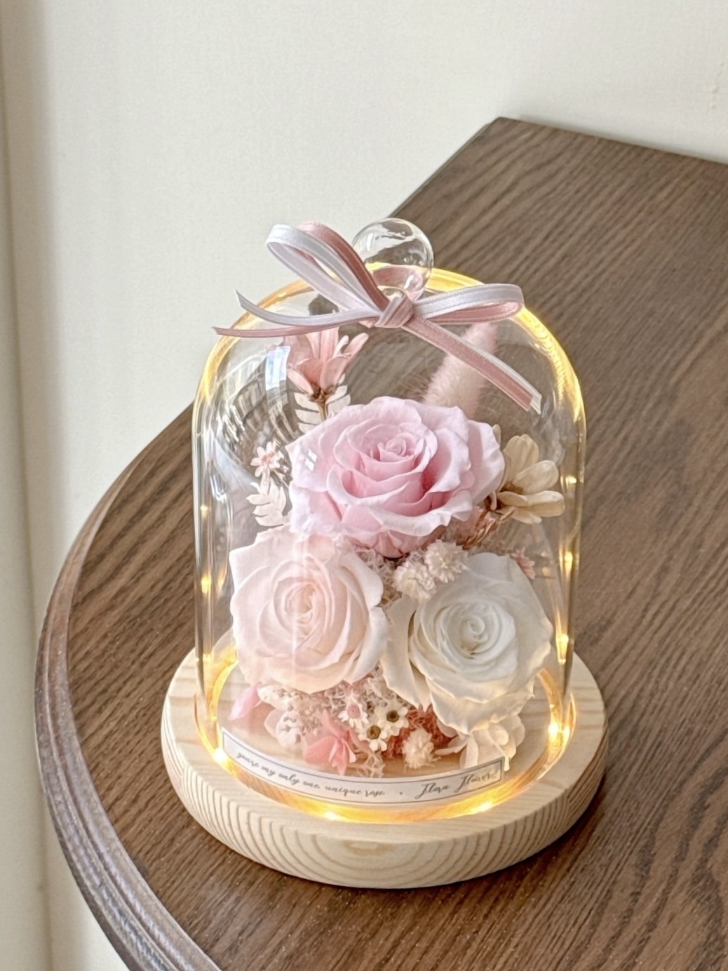 永生花夜燈-甜桃櫻粉