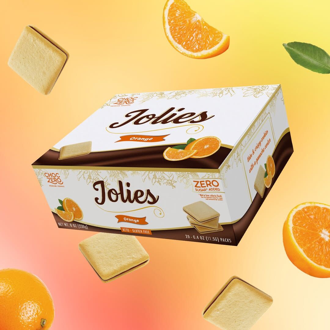 Choczero Jolies低碳脆脆橙味朱古力夾心曲奇 -[橙味]  #無麩質 #無添加糖
