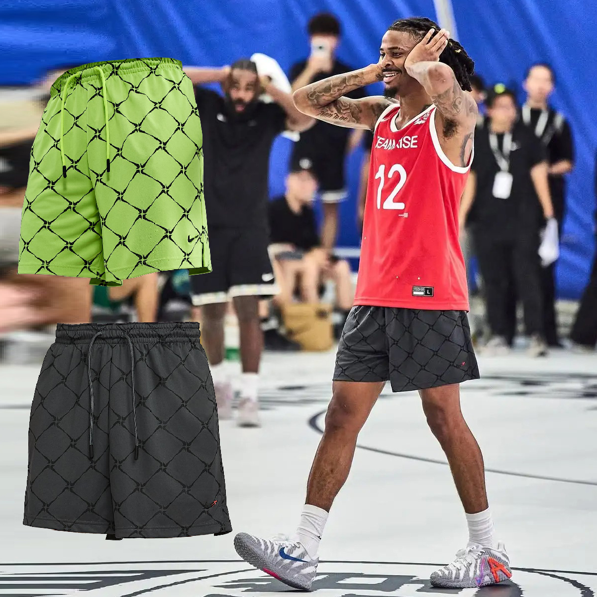 男款 NIKE AS M NK DF 6IN SHORT STREET 黑 螢光綠  Ja Morant同款 莫蘭特 立體LOGO 抽繩 排汗 刺繡 籃球 休閒 運動短褲【HV1891】JA