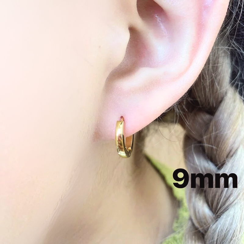 抗敏鋼 金色平面鋼易扣式耳環(單支價)