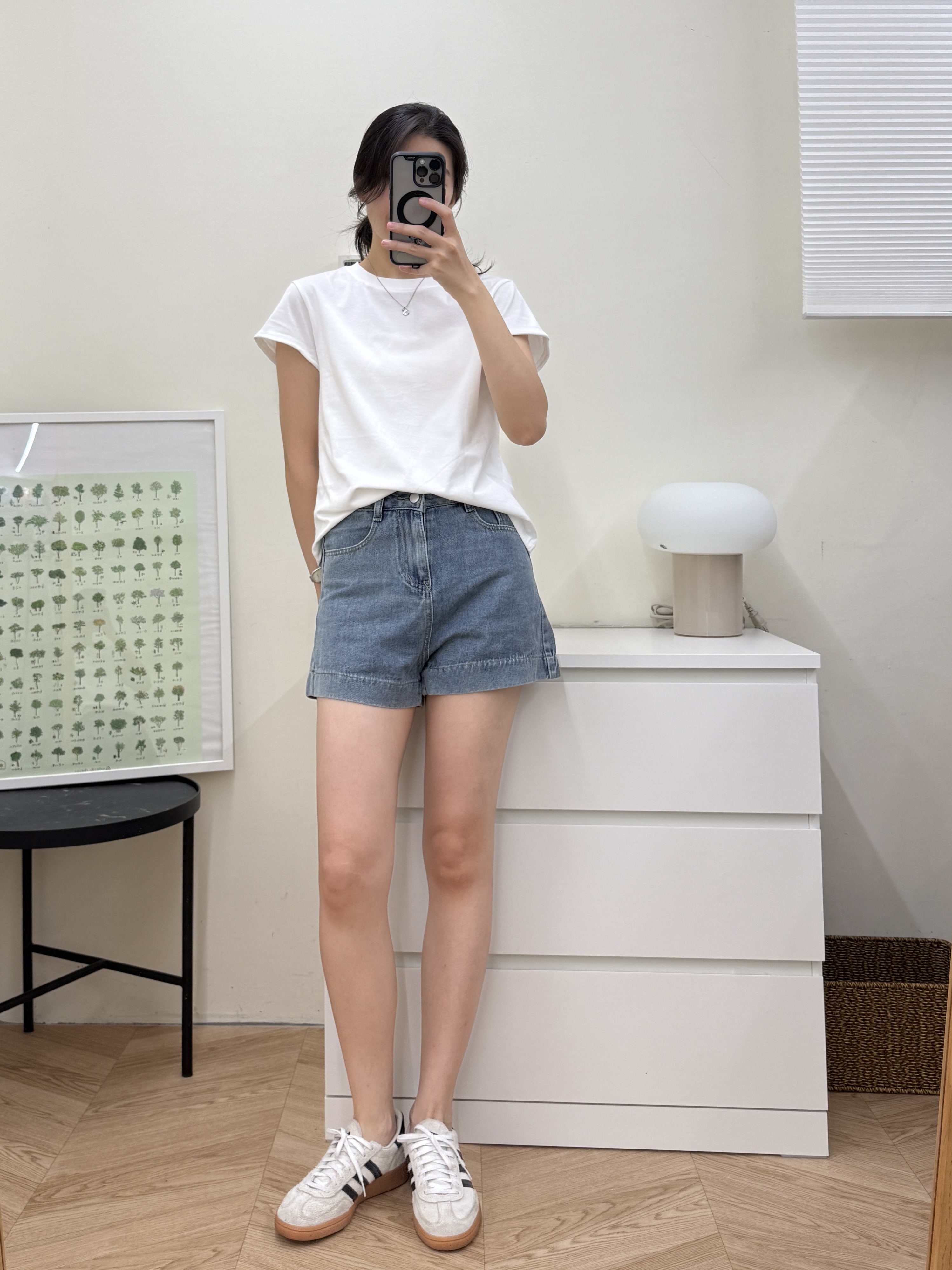 仿舊感牛仔小短褲*2色