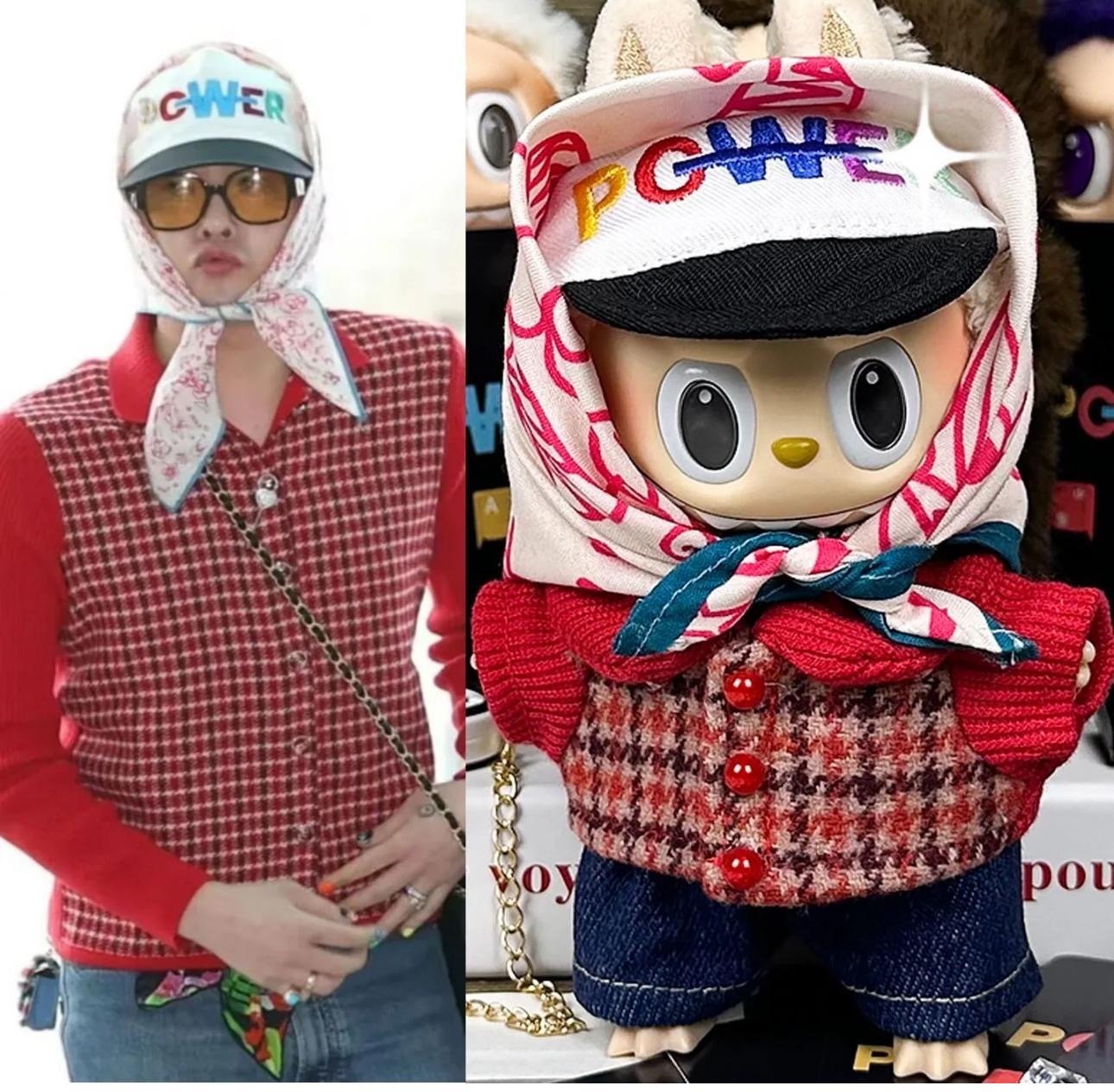 GD 同款LABUBU 衫+頭巾+褲+帽 全套