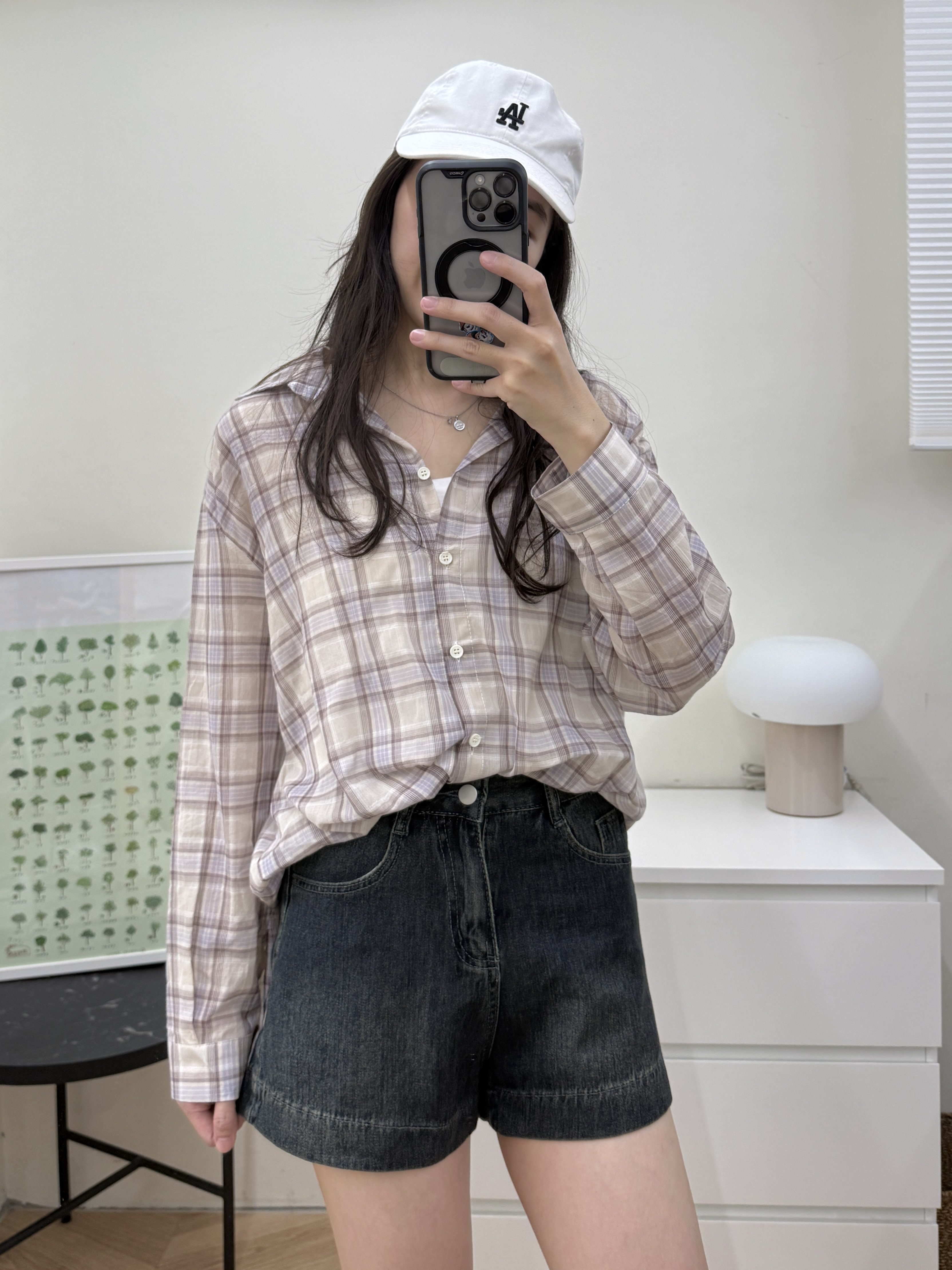 仿舊感牛仔小短褲(現貨深藍M)