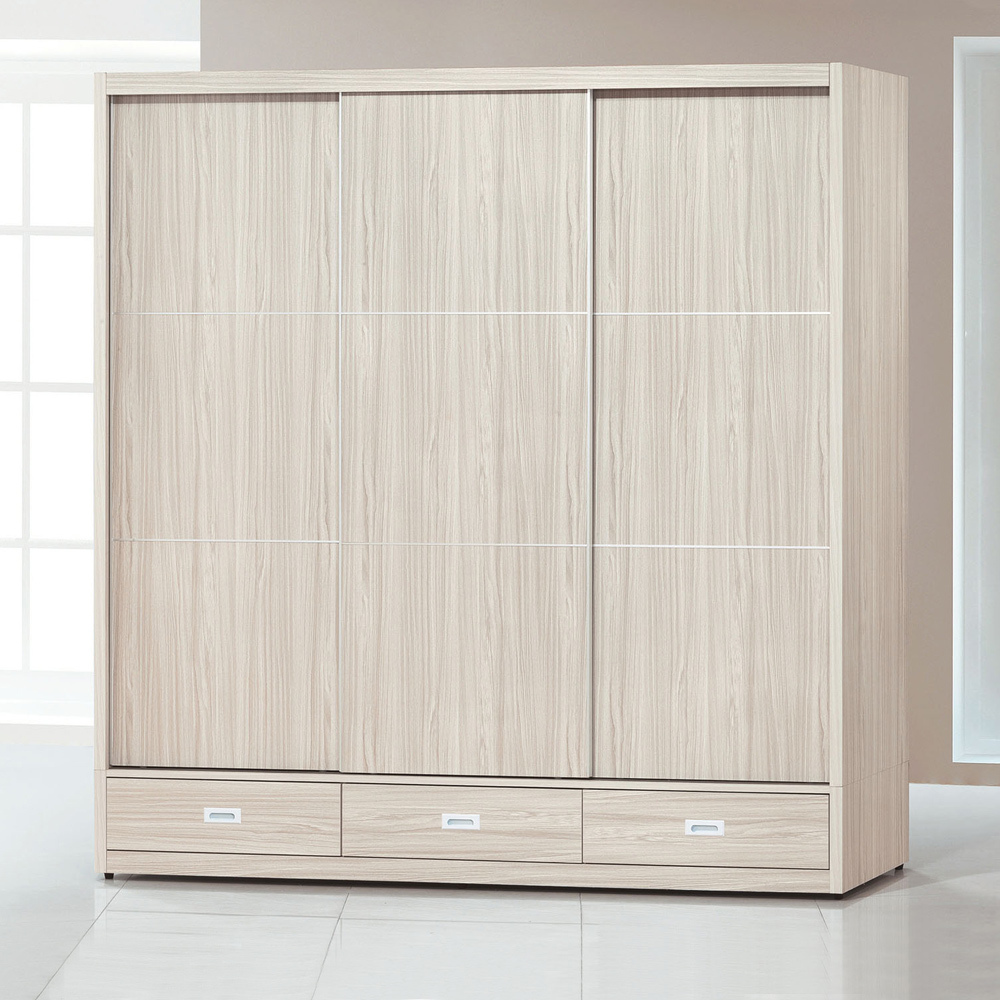 貝尼7尺推/拉門三抽衣櫃