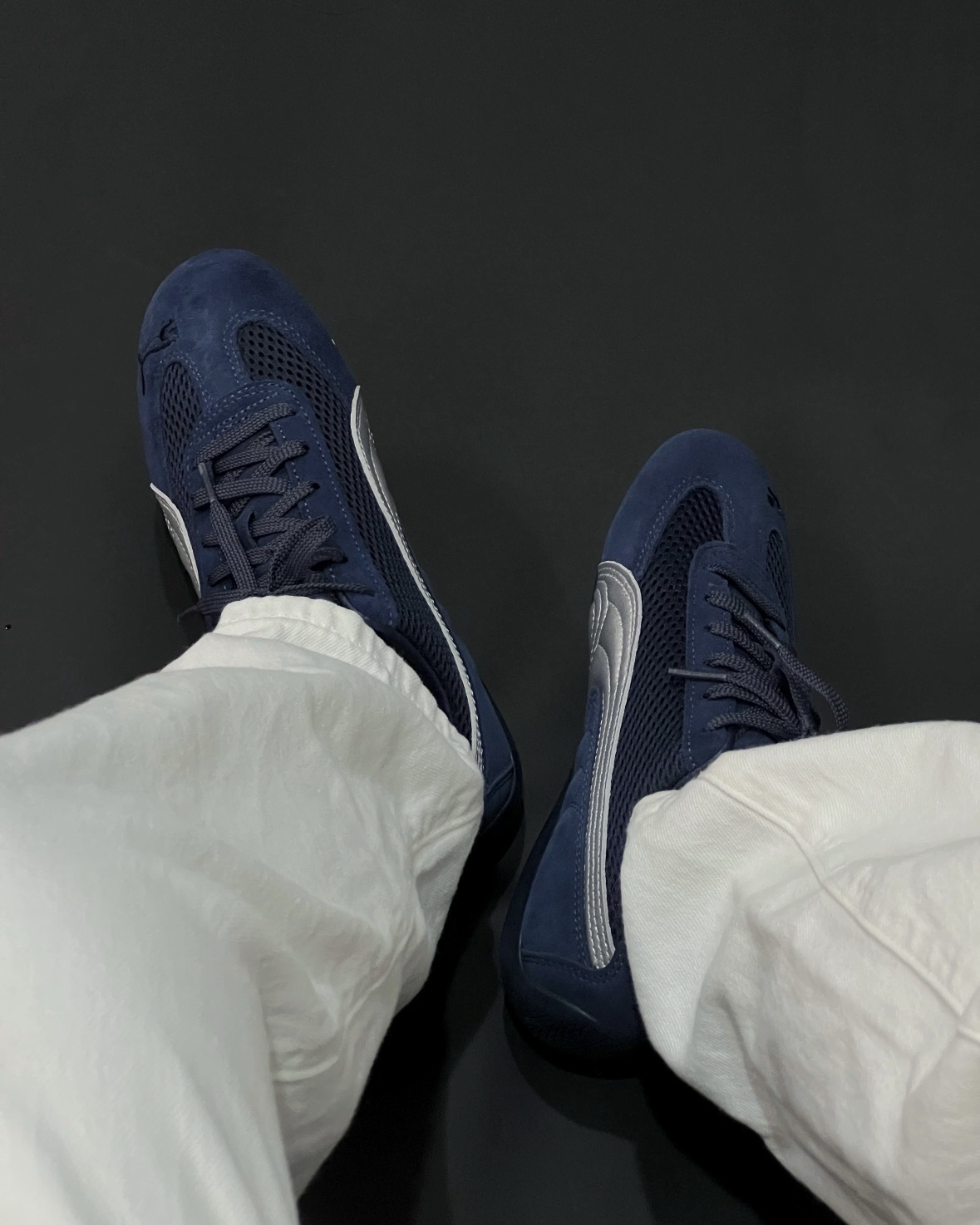 Puma Speedcat Premium 麂皮 網布 賽車鞋 銀藍