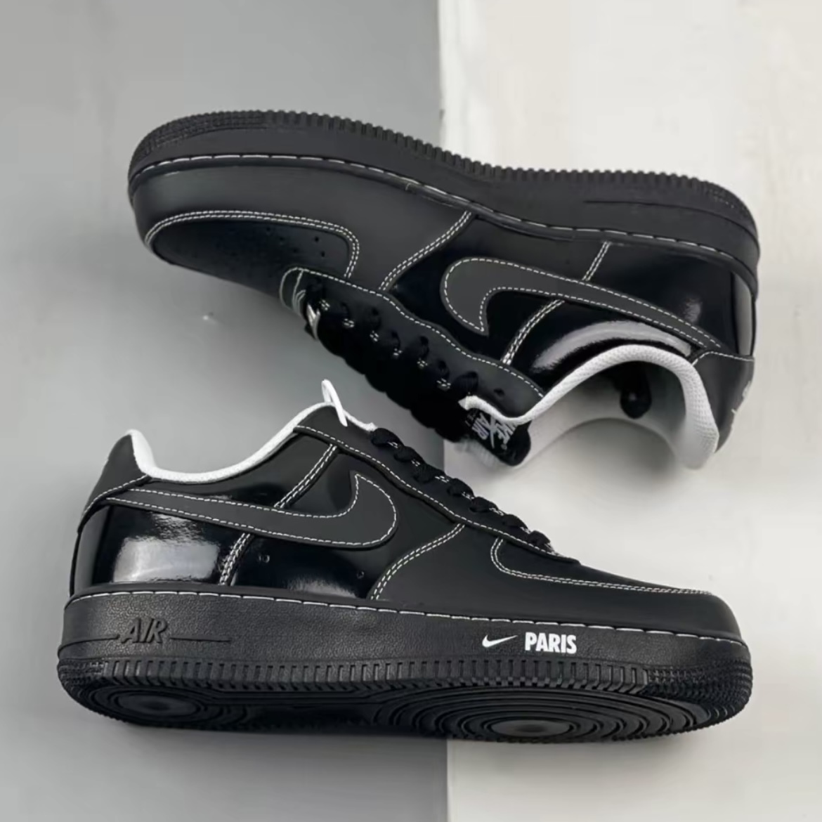 NIKE AIR FORCE 1 LOW 全黑 漆皮 "PARIS/BLACK" 防滑 耐磨 男鞋 HV6226-001