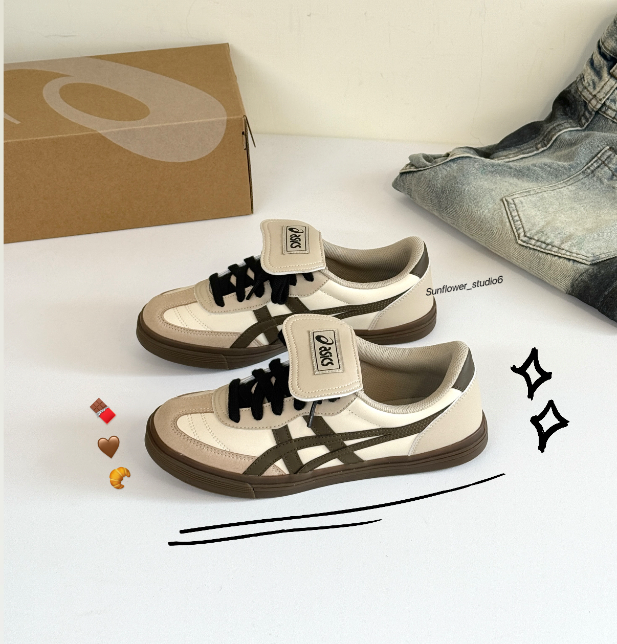 Asics 亞瑟士 AARON 2.0 提拉米蘇配色 奶茶色 咖啡色 黑色 皮革 翻蓋 復古 德訓鞋 1203A720-021/預購