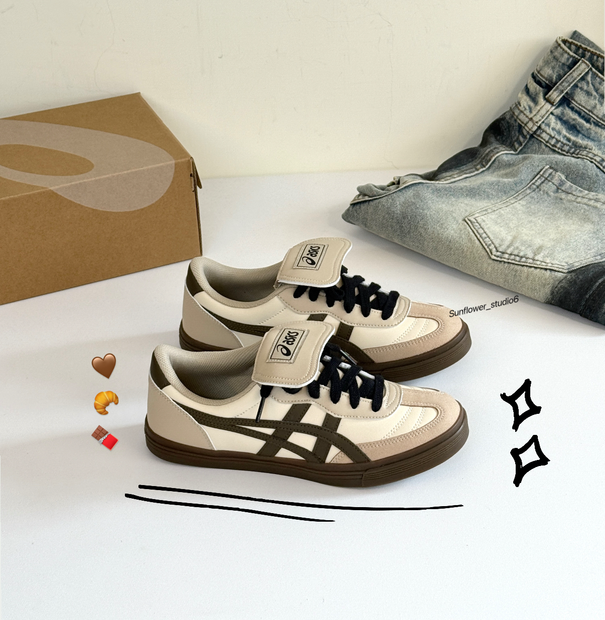 Asics 亞瑟士 AARON 2.0 提拉米蘇配色 奶茶色 咖啡色 黑色 皮革 翻蓋 復古 德訓鞋 1203A720-021/預購