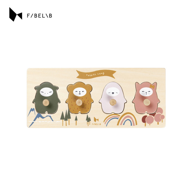 Fabelab 幼幼手抓拼圖(木質四隻動物款)