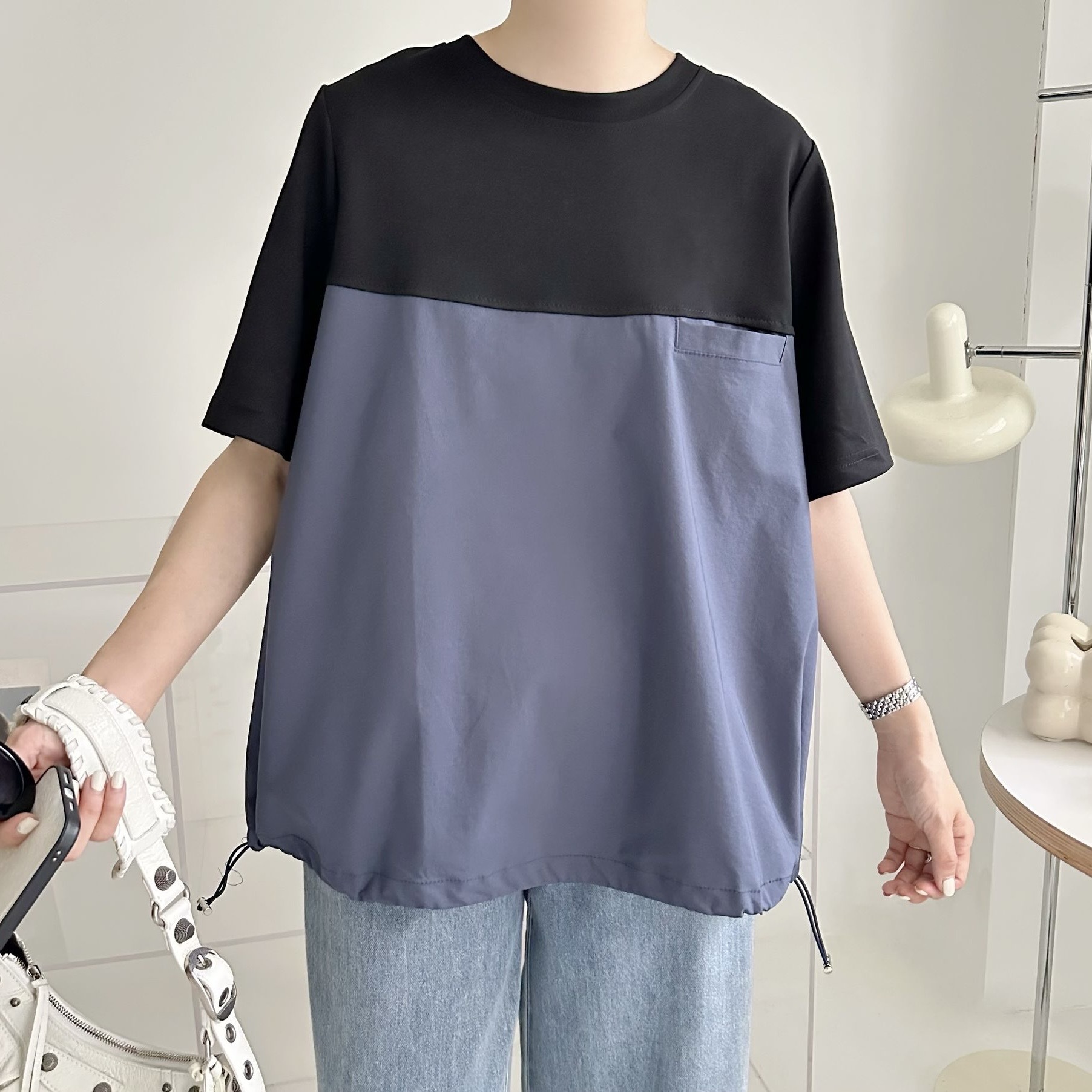 【BONNIE】胸小袋腳索繩短袖TOP