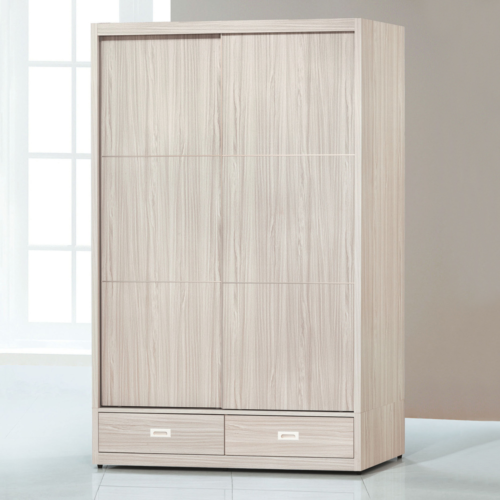 貝尼4.7尺推/拉門二抽衣櫃